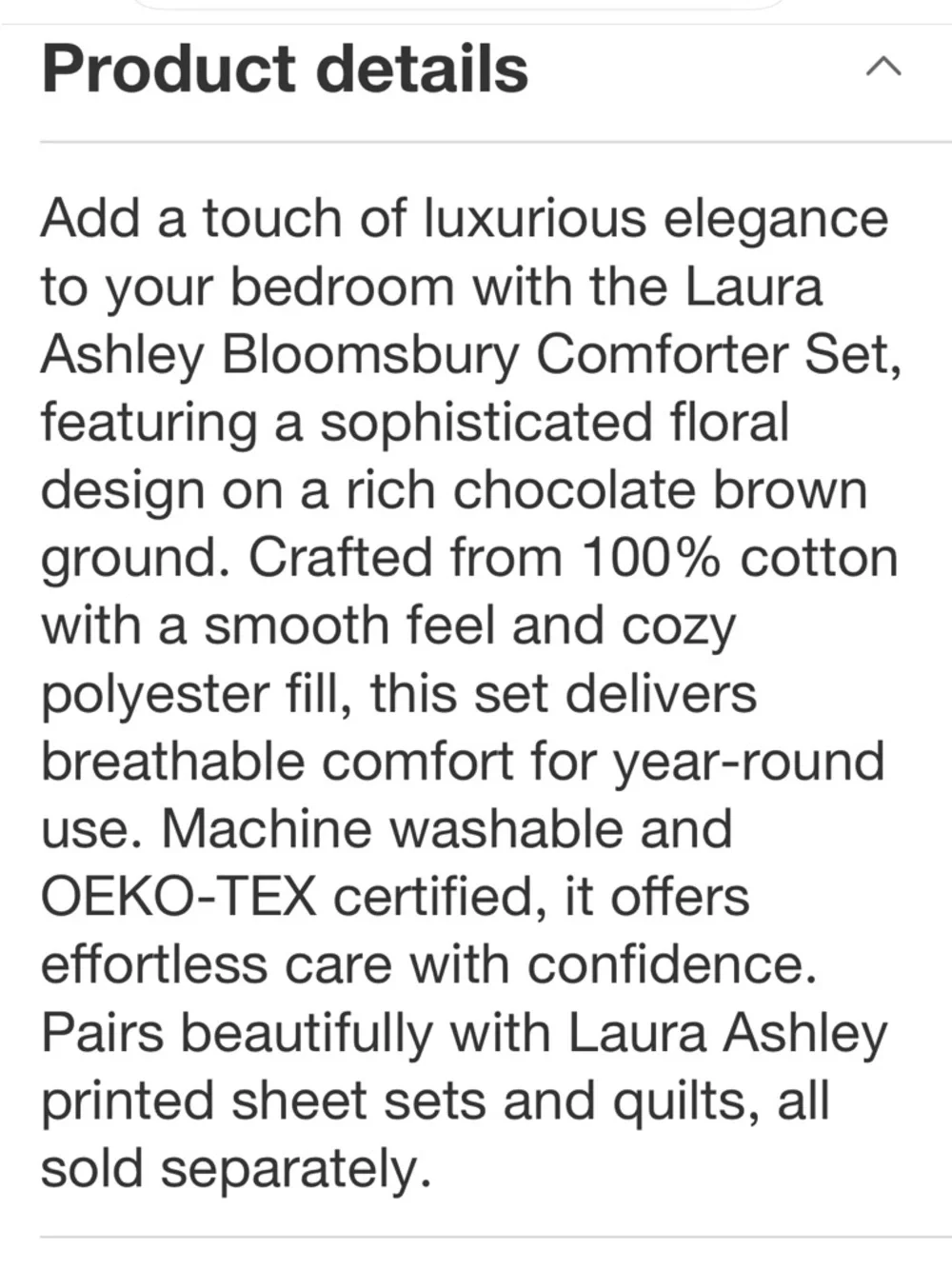 LAURA ASHLEY NEW Bloomsbury 100% cotton Comforter Set -full/queen
